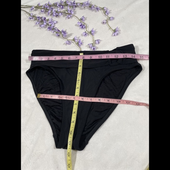 NEW $86 Robin Piccone Kate High Waist‎ Bikini Bottoms in Black [SZ Large ] - Picture 4 of 12
